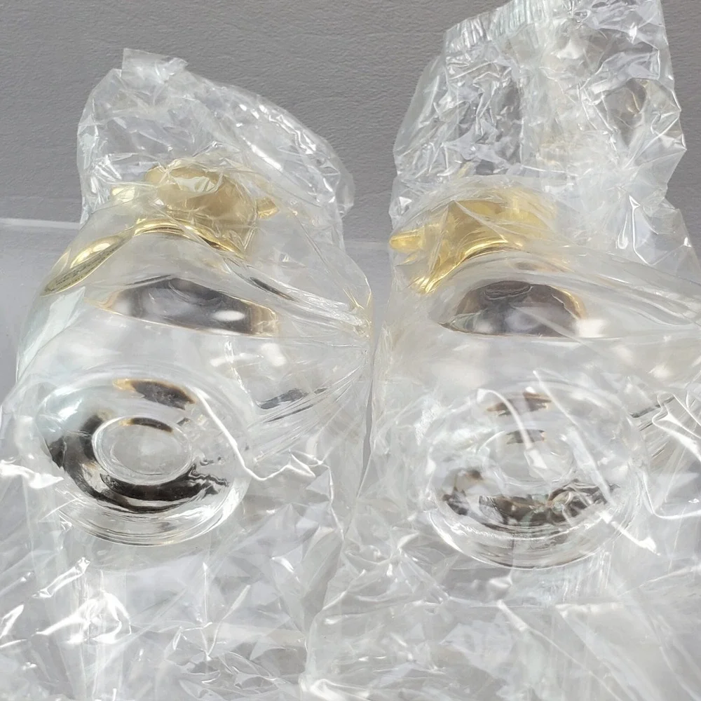 Rooster Hen Salt & Pepper Shakers Royal Crystal Rock RCR Crystal Gold Italy